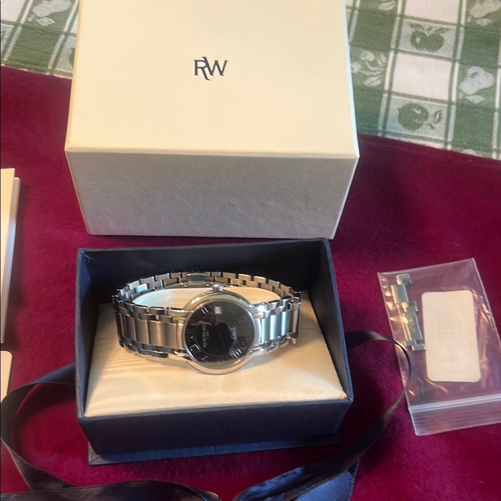 Raymond Weil Silver Watch with Black Face